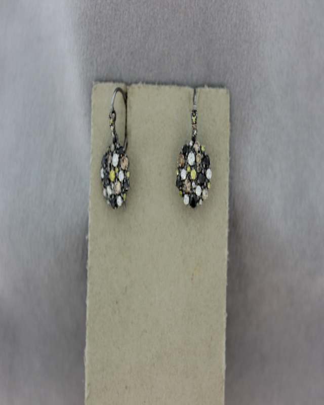 18k Black Gold Multi-Diamond Confetti Wire Earrings